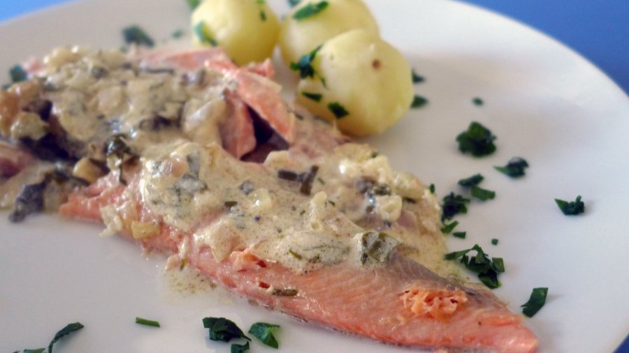 Trout in Riesling sauce